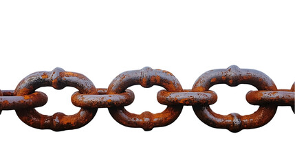 Obraz premium Rusty Metal Chain Links on Black Background