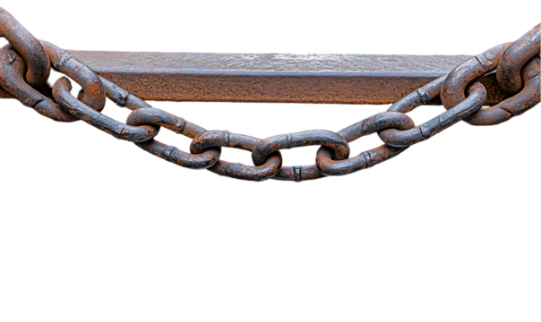 Rusty Metal Chain on Black Background