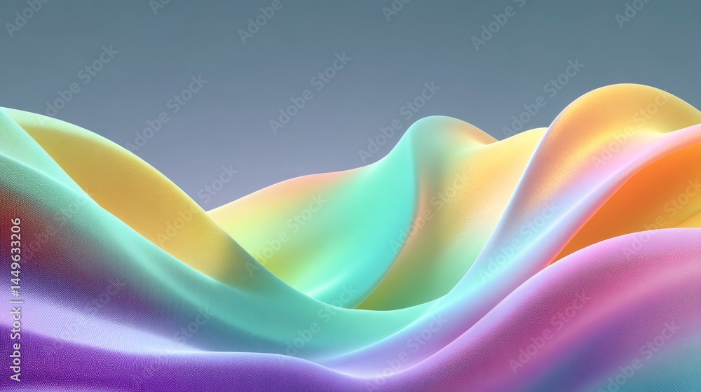 Aufkleber Multicolored abstract waves flowing seamlessly on gradient background
