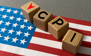 Letter block in word CPI abbreviation of consumer price index