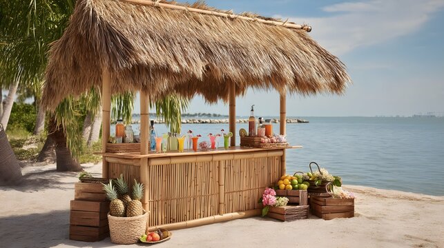 Tiki bar supplies a flavorful island pond for summer fun.