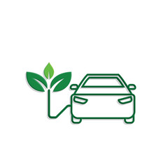 car icon. eco friendly car vector. vector means of transportation. zero emission, green energy, web, technology. Mixed design style. template design
