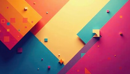 Geometric abstract shapes in bold contrasting colors, decor, modern, geometric