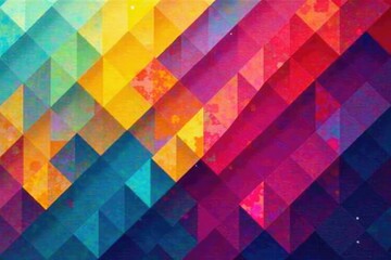 Geometric abstract shapes, vibrant color blocks in a grid, vibrant, visual, texture pattern