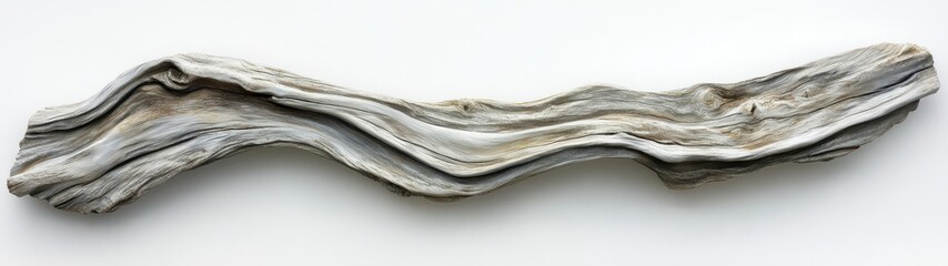 A unique, flowing piece of driftwood, detailed textures.