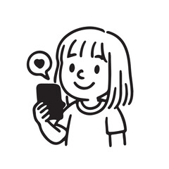 Kids Selfie and Video Creation Icon Set Hand Drawn Black and White