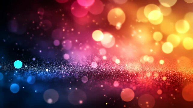 Vibrant bokeh lightscape with colorful sparkles and glow