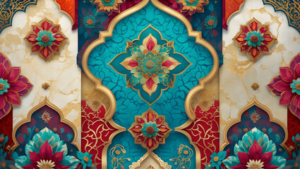 Fototapeta premium Ornate wall art Islamic inspired design