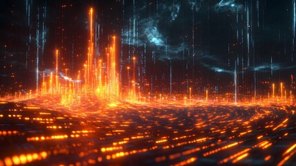 Abstract glowing technology background for forex trading, finance data, and digital market analysis
