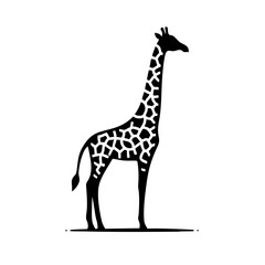 Fototapeta premium Elegant Giraffe Silhouette: African Wildlife Vector Graphic