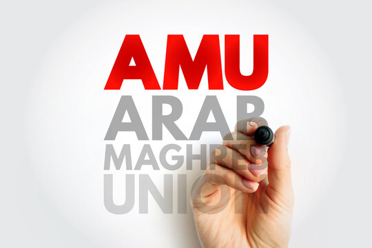 AMU - Arab Maghreb Union acronym, business concept background