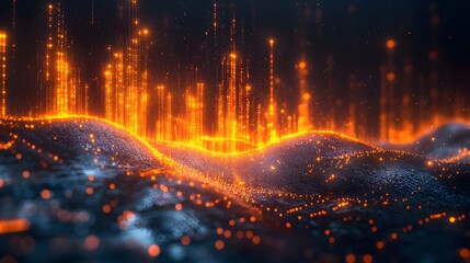 Abstract glowing technology background for forex trading, finance data, and digital market analysis
