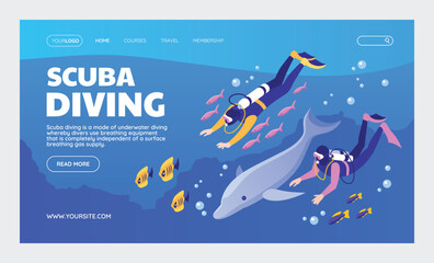 Isometric Scuba Diving Landing page