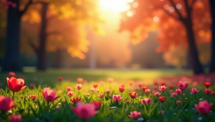 Fototapeta premium Abstract blurred nature scene, perfect for website backdrop, texture, seamless