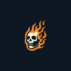 Skull burning logo