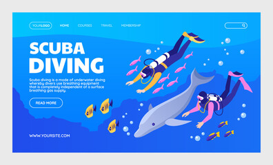 Isometric Scuba Diving Landing page