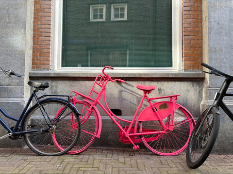 fluorescent pink bike