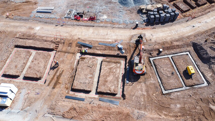 Foundations for houses on a housing estate