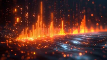 Abstract glowing technology background for forex trading, finance data, and digital market analysis
