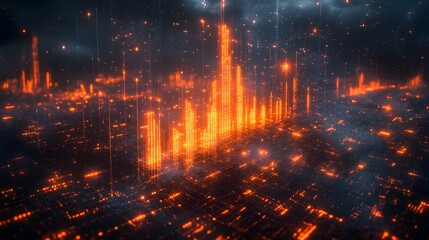 Abstract glowing technology background for forex trading, finance data, and digital market analysis
