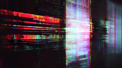 Glitch noise static television VFX. Visual video effects stripes background, CRT tv screen no signal glitch effect