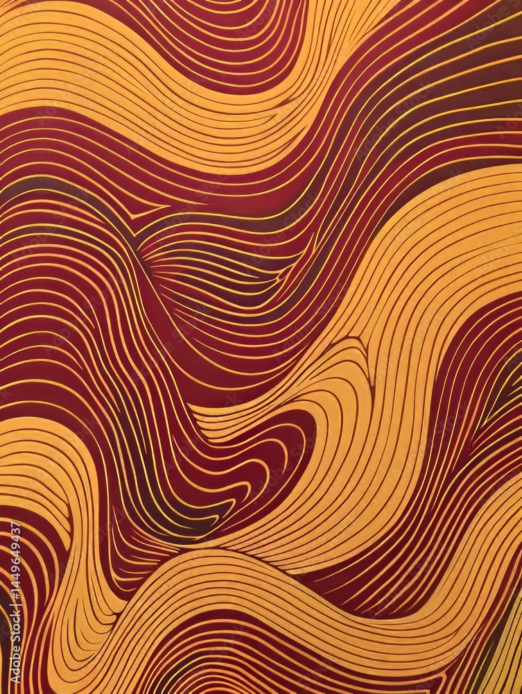 Poster the texture of the lines adds depth and character to the overall pattern, which has a retro, handcra