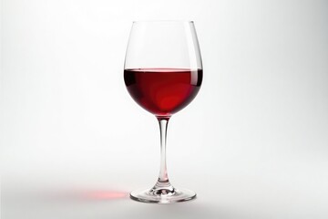 Single elegant red wine glass on white, showcasing its color , elegant, background, noir