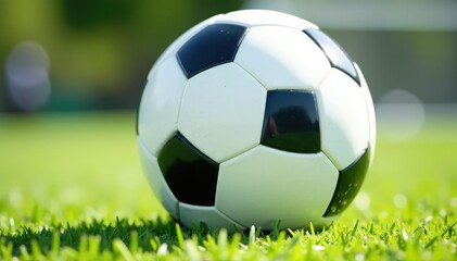 Fototapeta premium New, pristine white football, isolated background, athletic, new