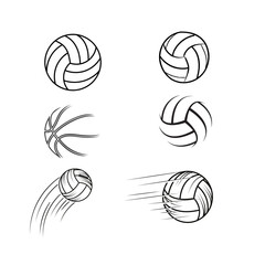 Energetic volleyball action with players jumping, spiking, and diving on a sunny beach court under clear skies.

