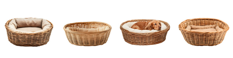 Cozy wicker baskets for pet dogs