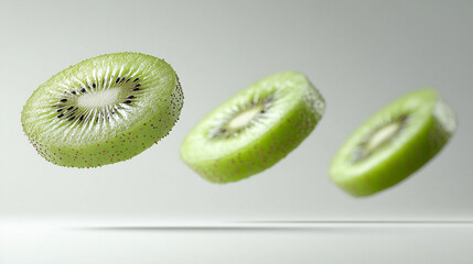 Floating Kiwi Slices: A Fresh, Minimalist Still Life