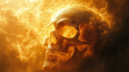 skull in the fire