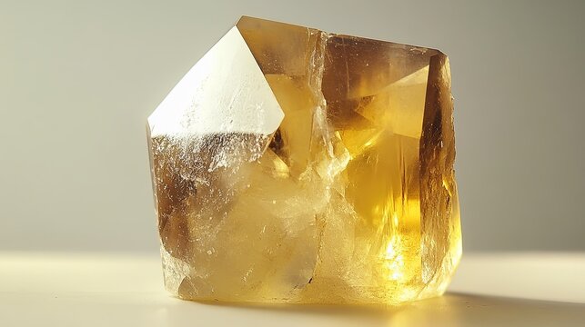 A single bromargyrite crystal with a transparent to yellow color and a resinous luster. The crystal is cubic in shape, with smooth surfaces and sharp edges. The background is neutral