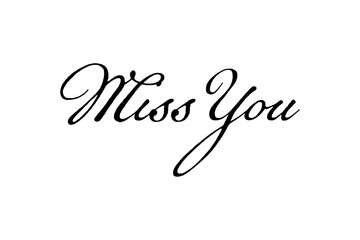 Obraz premium Miss You タイポグラフィー 