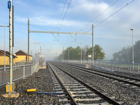 Quiet morning at village train station