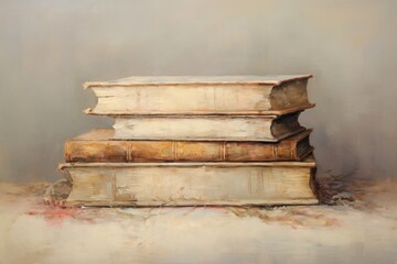 Close up on pale colorful book painting publication art.