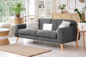 Interior of living room with modern sofa