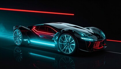 Futuristic Sci-Fi Neon Car 20