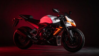 Obraz premium Futuristic Sci-Fi Neon Motorbike 1