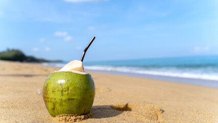 Cookos cocktail on the beach by the sea