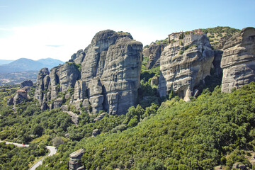 Panoramic view of Meteora Monasteries, Greece