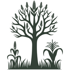 Corn Tree: A Minimalist Nature Illustration