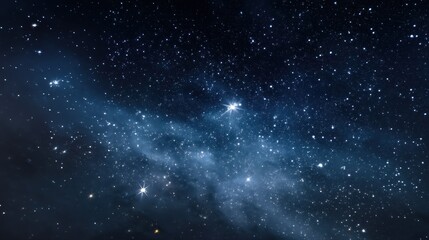 Fototapeta premium A breathtaking view of the night sky, filled with countless stars and nebulae. Deep blues and subtle whites create a celestial masterpiece.