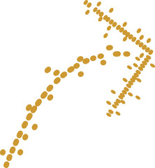 Stylized arrow composed of circles, ideal for web design or promotional materials.