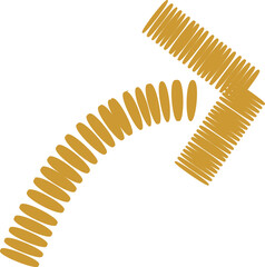 A minimalistic curved arrow design suitable for guiding viewers in web and graphic content.