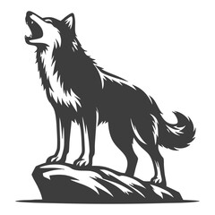 Howling Wolf on a Mountain Peak: Majestic Wildlife Art