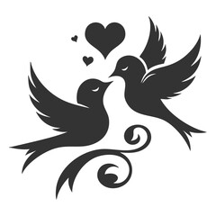 Obraz premium Romantic Birds: A Valentine's Day Love Symbol