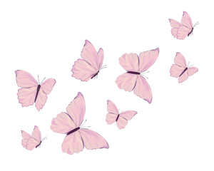 pink butterfly waterolor paint brush