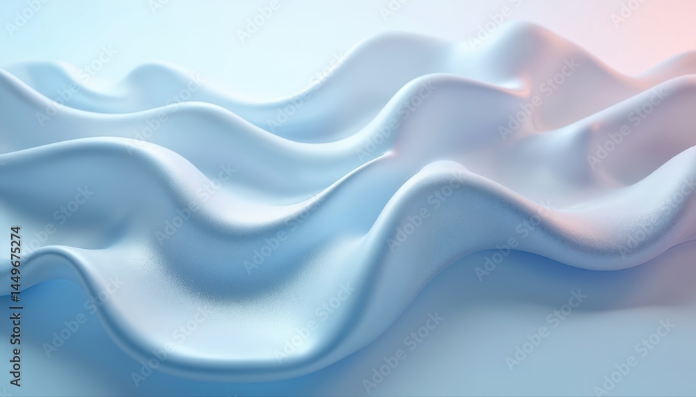 Poster abstract metallic background with flowing, wavy pattern. three-dimensional silver color waves. moder