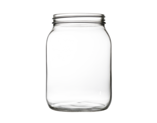 empty jar glass isolated on white or transparent png
